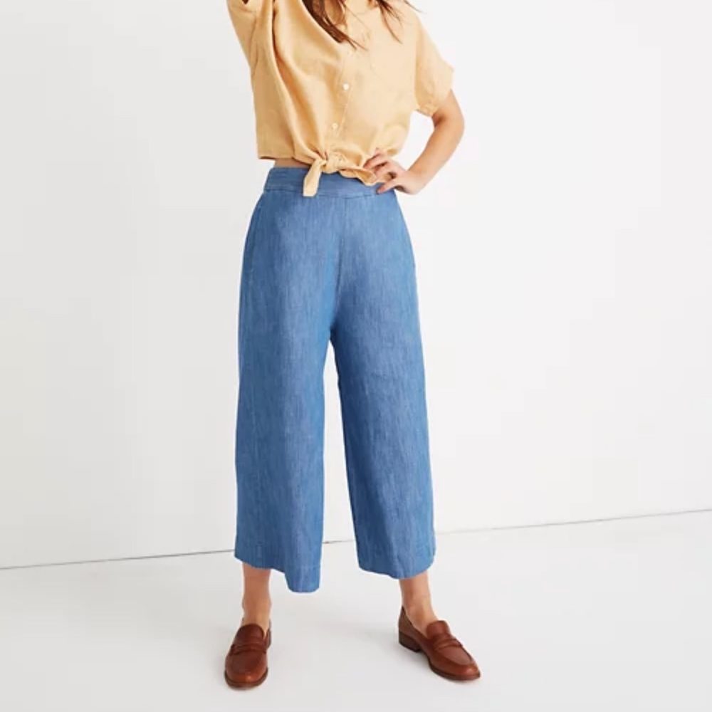 Madewell Wide Leg Chambray Pants